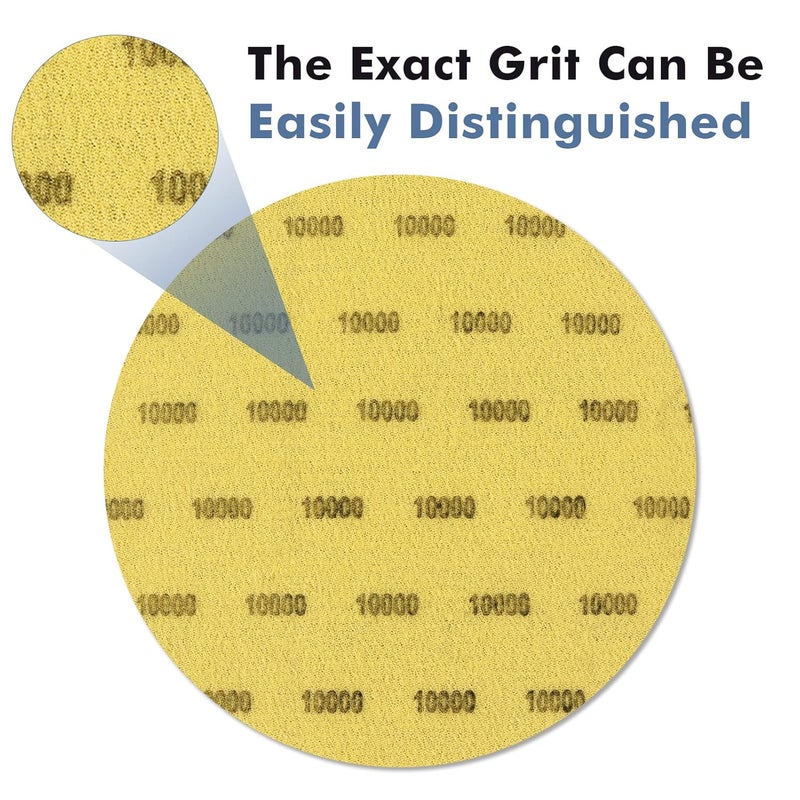 GOH DODD 6 Inch 10000 Grit Sanding Disc, 10 Pieces Wet Dry Sandpaper Hook and Loop Sanding Pads Silicon Carbide Sand Paper for Random Orbital Sander Auto Metal Glass Resin Wood Polishing Sanding - Image 5